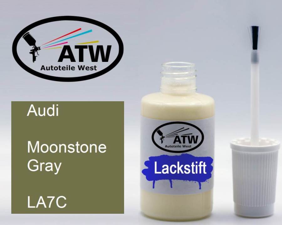 Audi, Moonstone Gray, LA7C: 20ml Lackstift, von ATW Autoteile West.